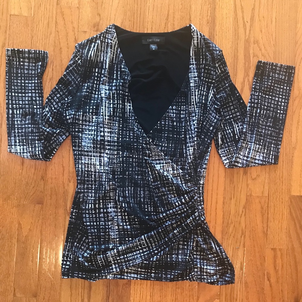 Black and White Karen Kane Blouse